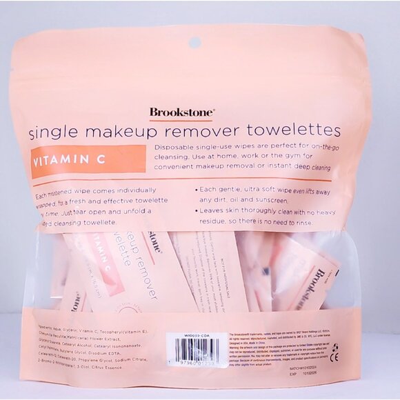 Brookstone Vitamin C Single Makeup Remover Towelettes – 40 Towelettes - Picture 5 of 5